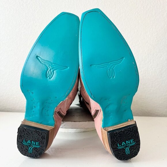 Lane LEXINGTON Over the Knee Womens Cowboy Boots 7.5 Pink Western Cowgirl Tall - Picture 14 of 16